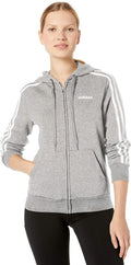 adidas Women's Essentials 3-stripes Fleece Full-zip Hoodie - Cozy Slim