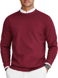 Mens Crew Neck Sweaters Lightweight Knit Dress Pullover - Classic Fall
