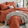 HEVUMYI Burnt Orange Queen Comforter Set - Ultra Soft All-Season