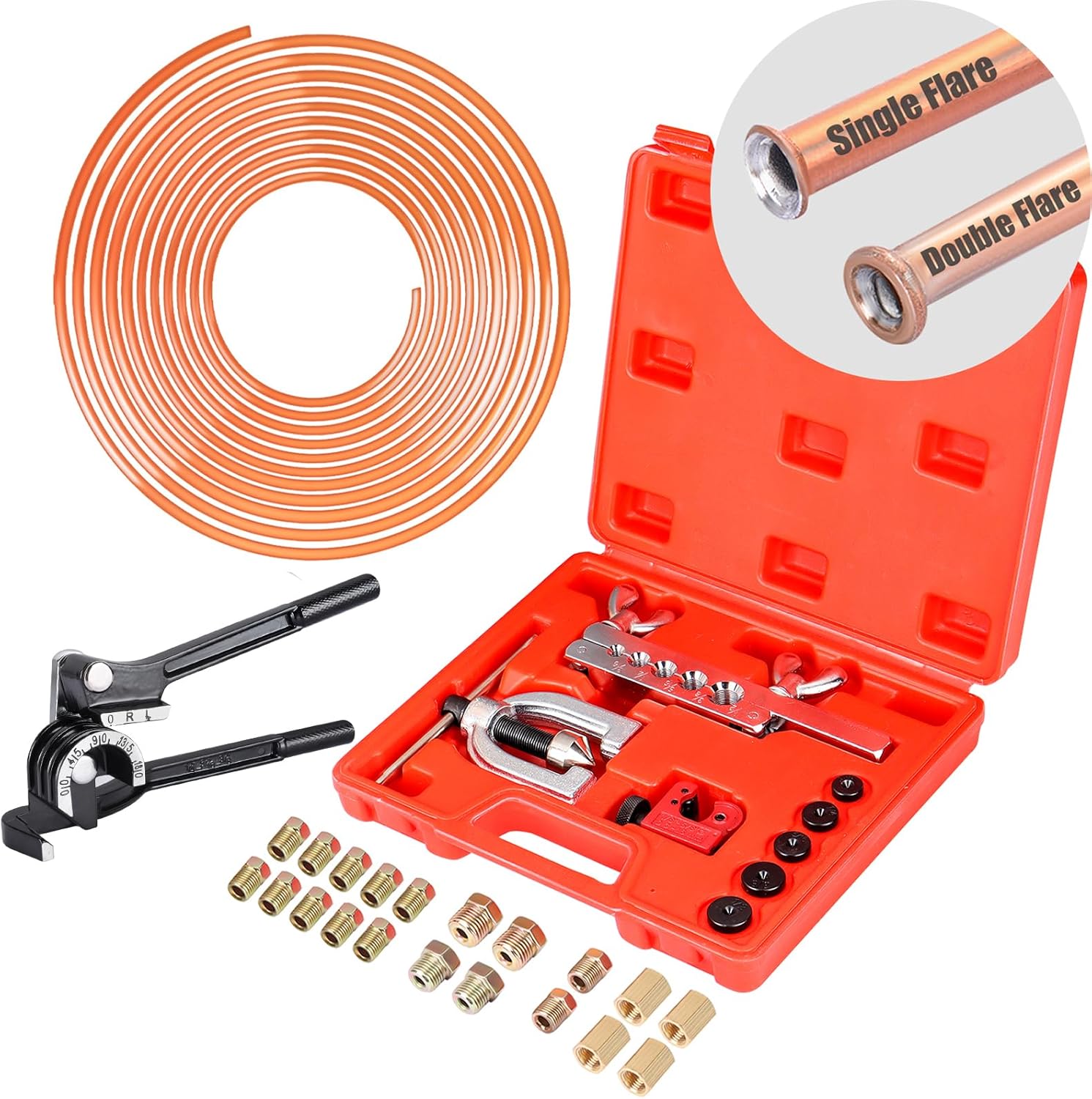3/16in Brake Line Kit with Flaring Tool and Tube Bender