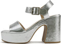 Soda Launch Women Open Toe Ankle Strap Platform Chunky Heel Heeled