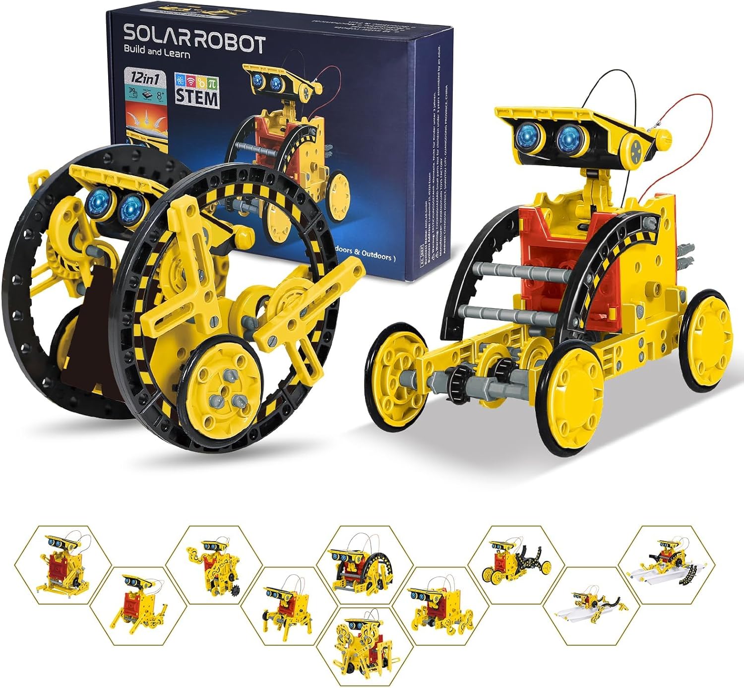 STEM 12-in-1 Solar Robot Kit for Kids 8-12 - Build Science Gifts!
