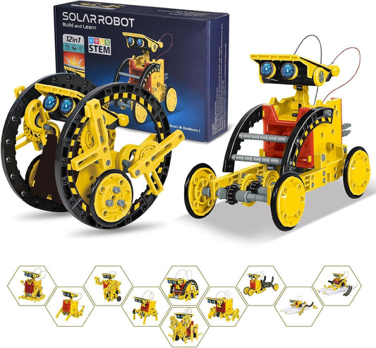 STEM 12-in-1 Solar Robot Kit for Kids 8-12 - Build Science Gifts!