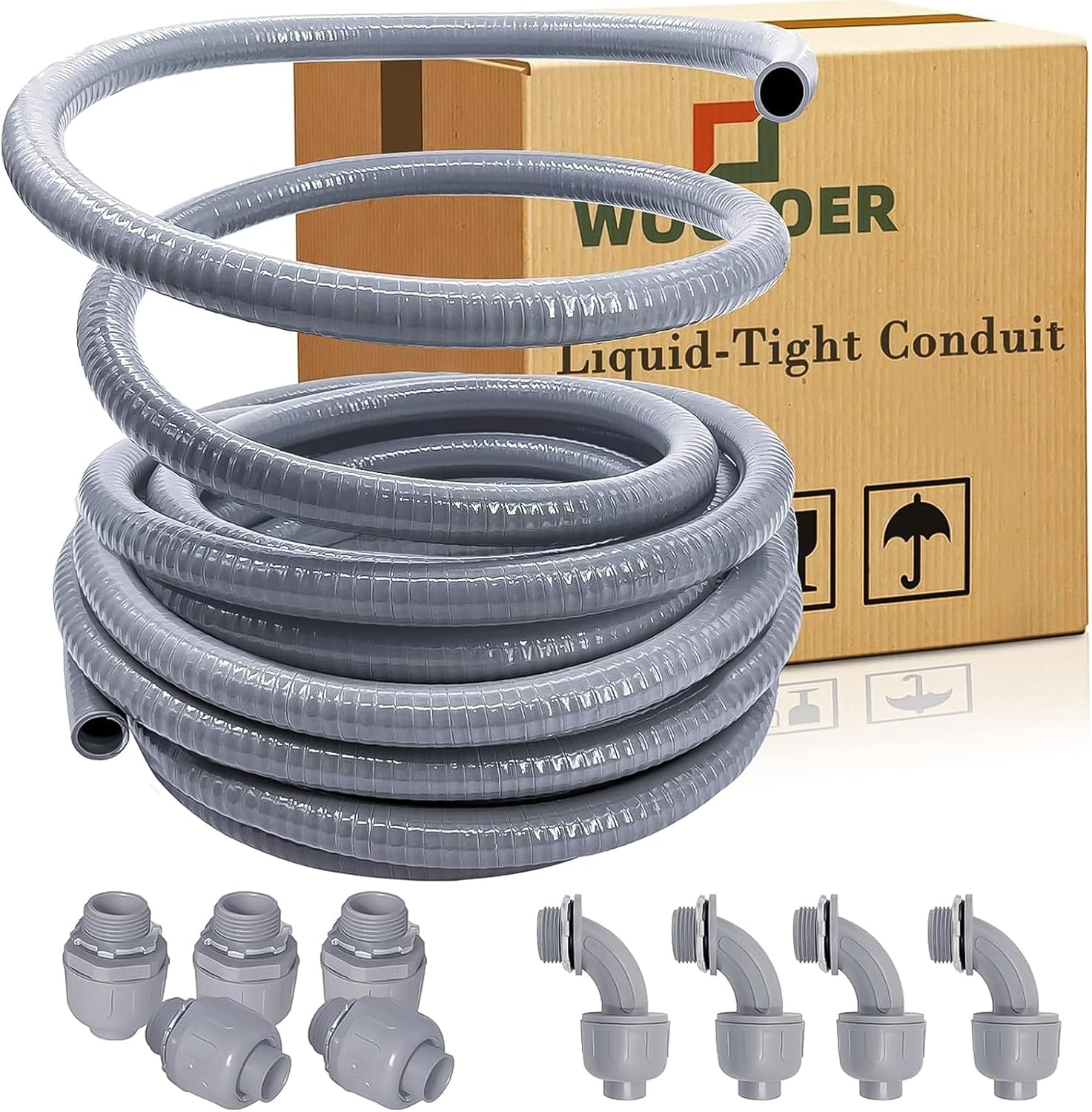 50 Foot Liquid Tight Conduit Kit for Flexible Electrical Needs