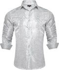 Silk Paisley Dress Shirt for Men - Shiny Button-Down Style