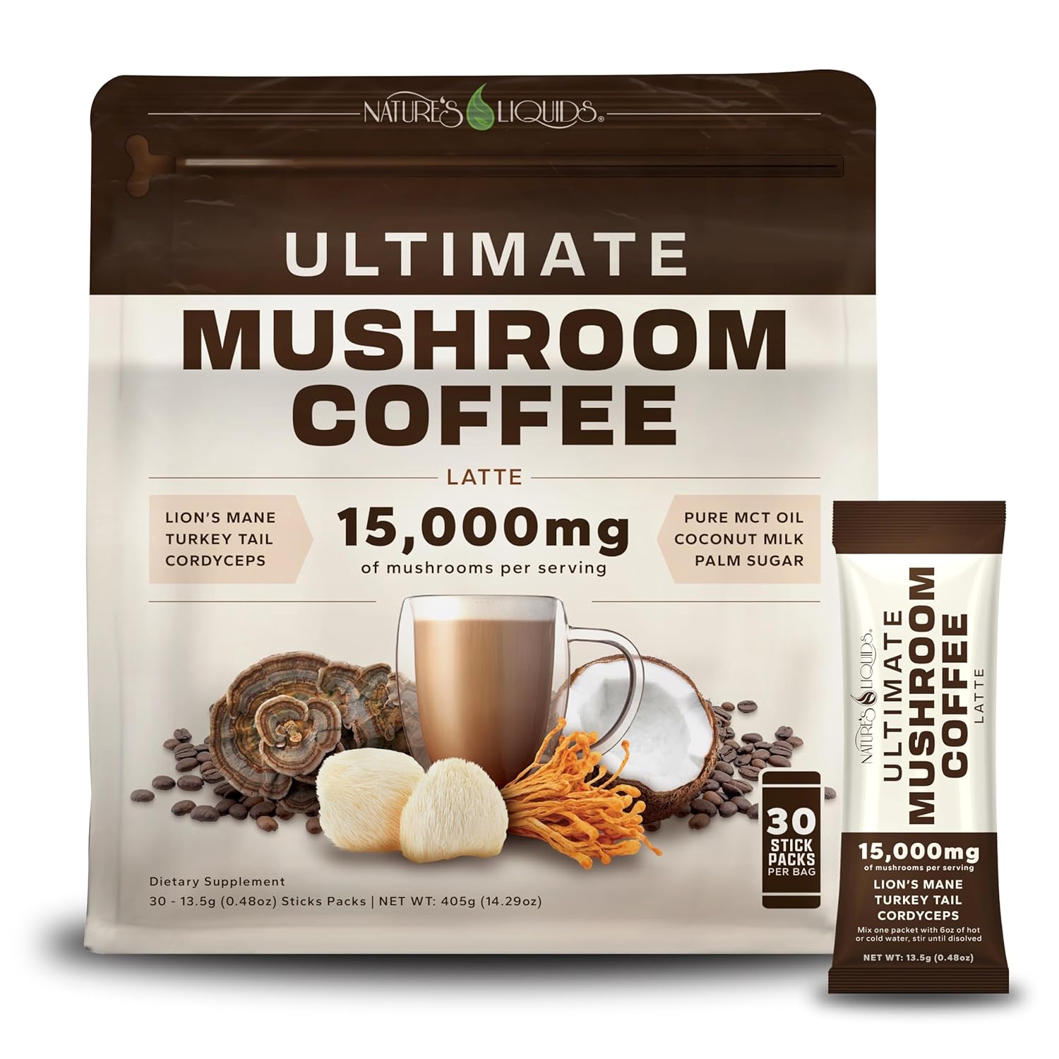 15,000mg Organic Mushroom Latte by Nature's Liquids