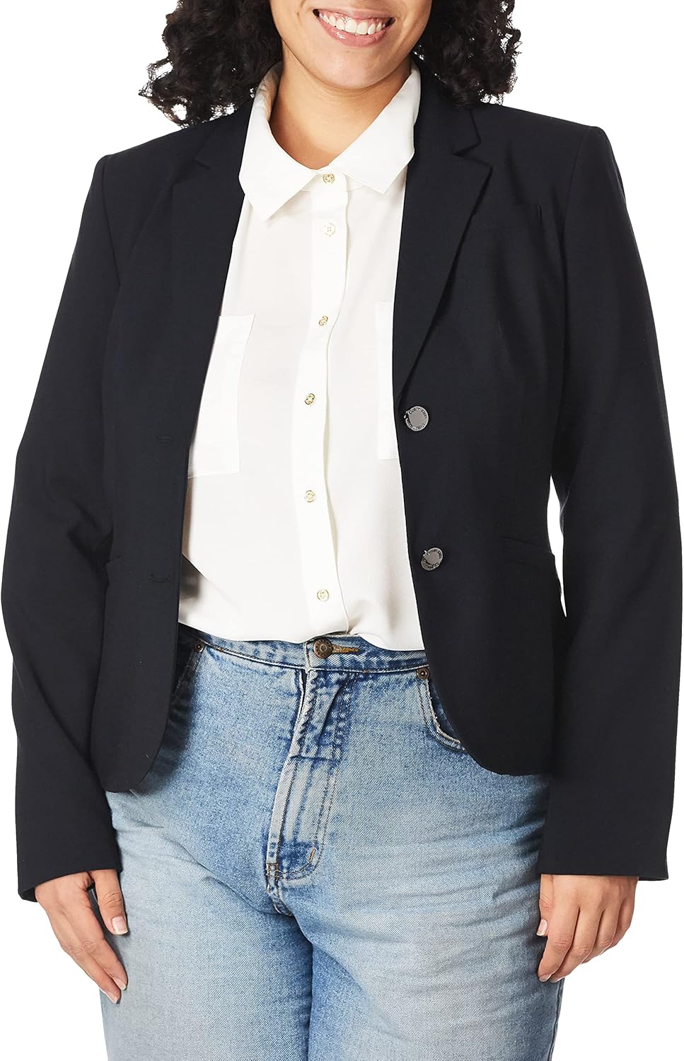 Calvin Klein Women's Two Button Lux Blazer for Every Occasion