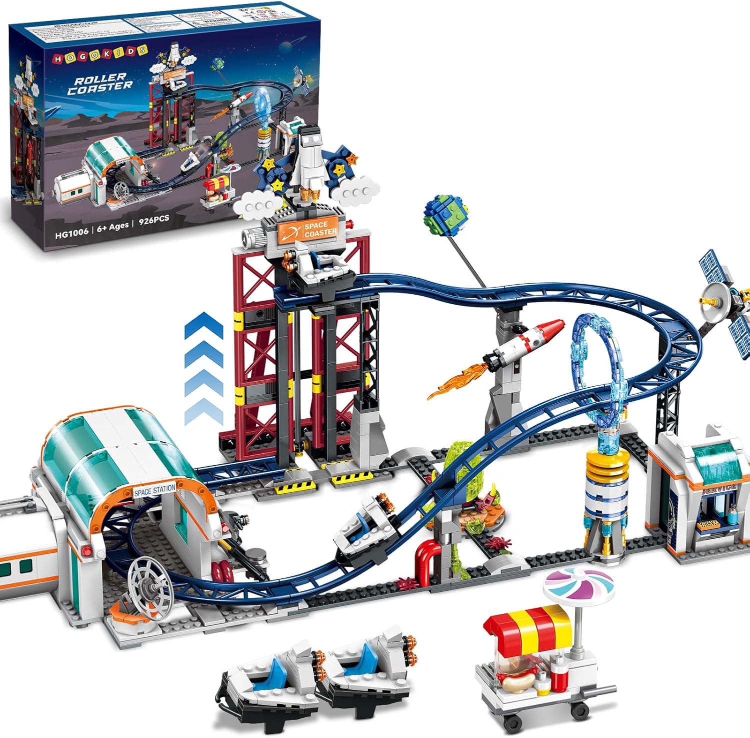 HOGOKIDS Space Roller Coaster Building Toy for Creative Fun