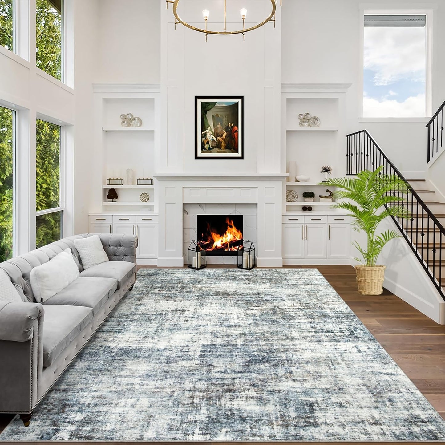 8x10 Area Rugs Washable Rug for Modern Living Room Decor