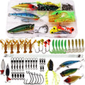 Fishing Lure Set Fishing Spoons Frog Lures Soft Hard Metal Lure - 53pc