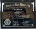 Floating Glass Diploma Frame 10.5x13 in - Engraved College Degree
