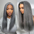 LUVME HAIR 16 Inch Grey Salt & Pepper Silky Straight Bob Wig - Ready