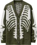 Skeleton Cardigan Sweater Unisex - Cozy Knit Halloween Outwear