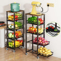 Fruit Vegetable Storage Basket 5-Tier Pull-Out Cart - Large Capacity