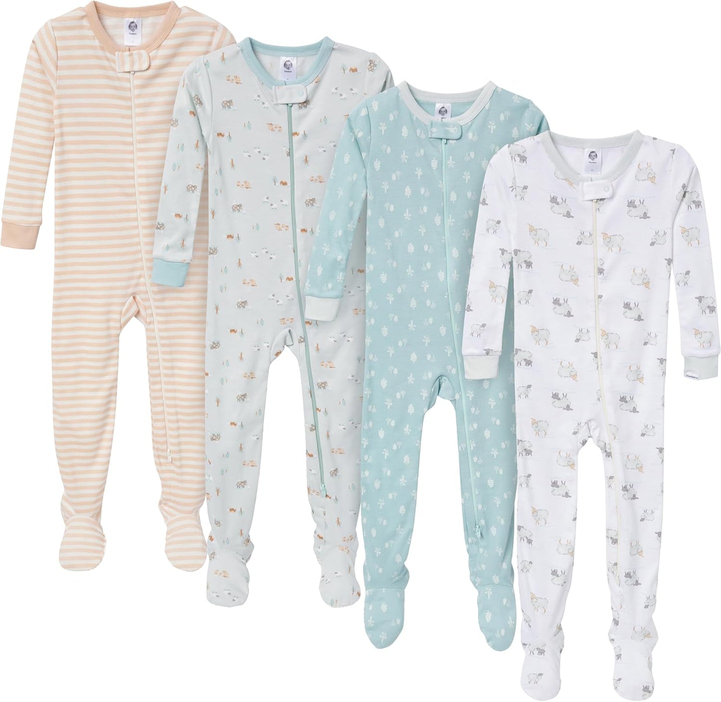 Gerber Baby-Boys 4-Pack Footed Pajamas for Cozy Nights