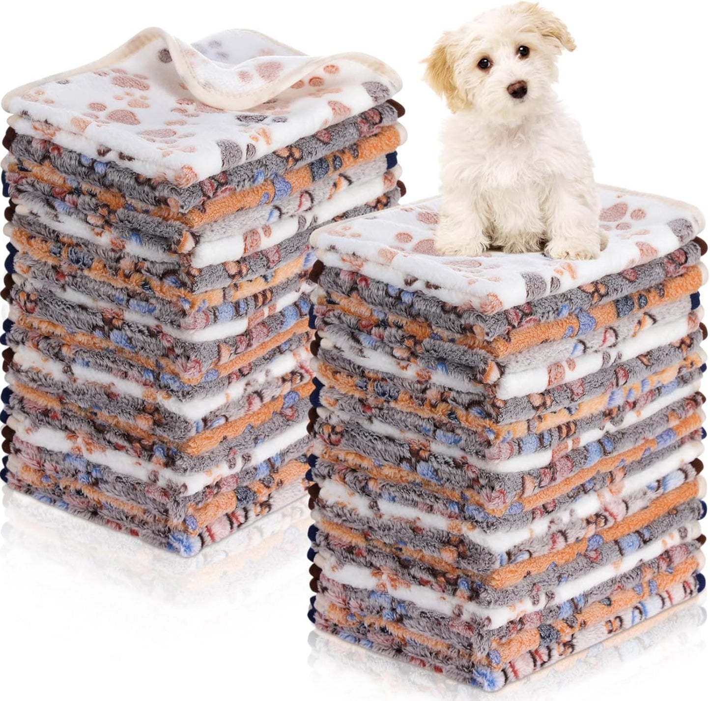 Chumia 40 Pcs Soft Fluffy Fleece Blankets for Pets Sleep Mat
