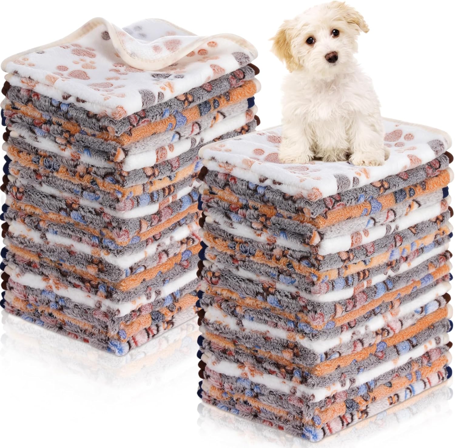 Chumia 40 Pcs Soft Fluffy Fleece Blankets for Pets Sleep Mat