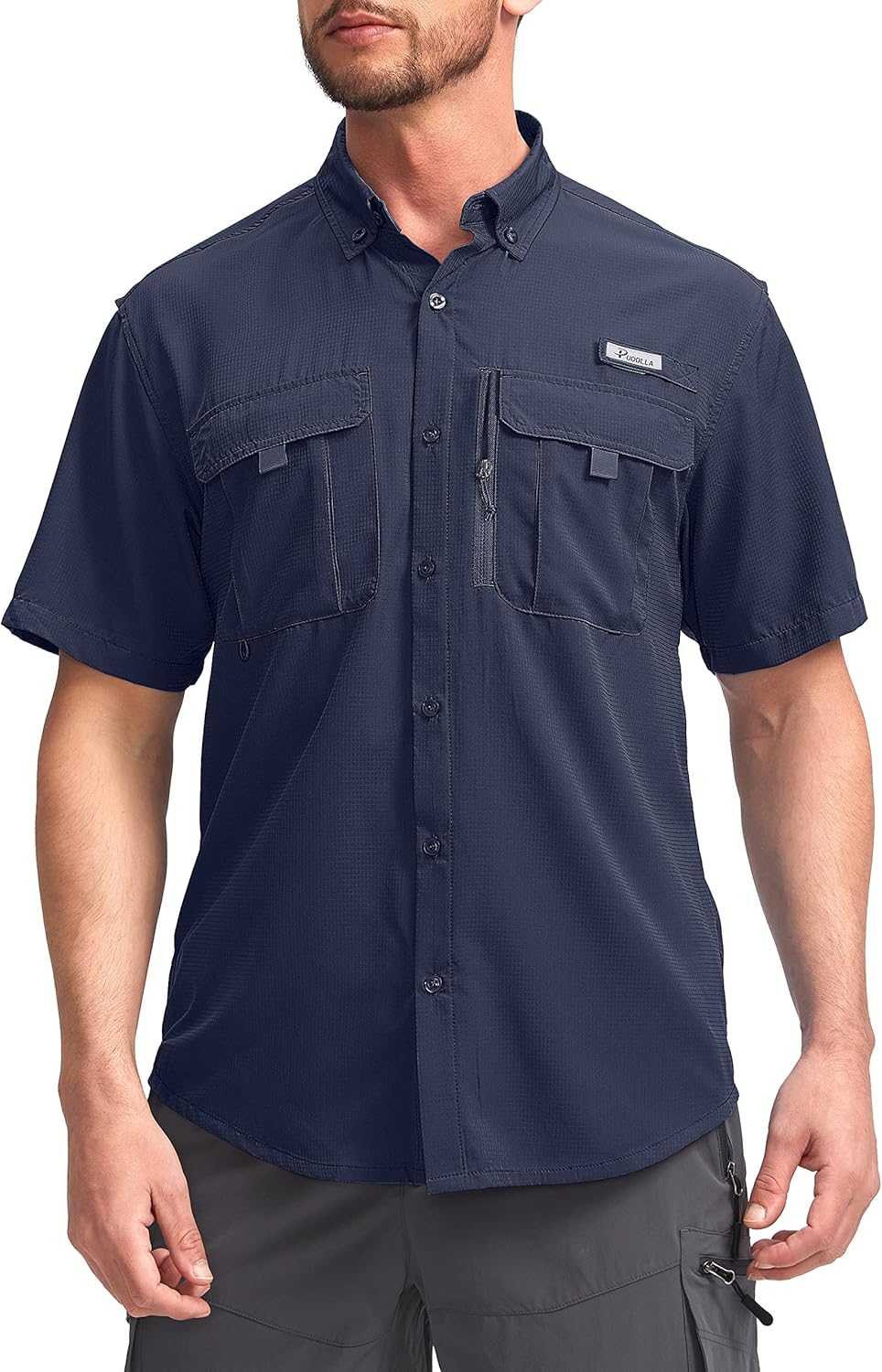 Pudolla Men's Fishing Shirts with UPF50+ Protection and Pockets