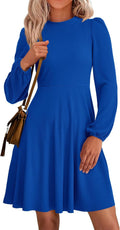 PRETTYGARDEN Womens Long Sleeve Mini Dress - Flowy A-Line Comfort