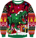 RAISEVERN Men's Light Up Ugly Christmas Sweater Knitted Pullover Tops