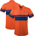 FOCO NFL Team Color Chest Stripe Men's Polo Shirt - Classic Team Style