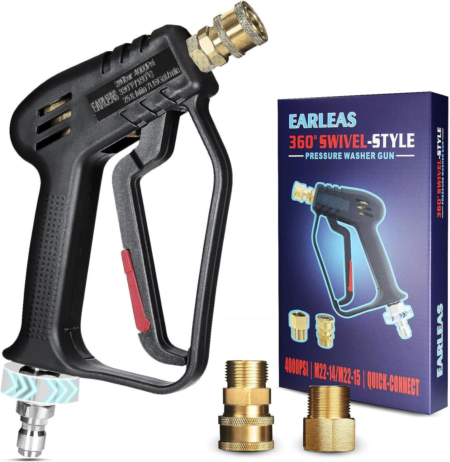 Short Pressure Washer Gun with Swivel for Ultimate Control