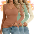 Thermal Long Sleeve Shirts 3 Pack - Fleece Lined Winter Base Layer