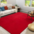 Amearea Large Modern Area Rug 6x9 ft Red - Thick Memory Foam Comfort