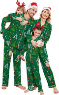 Ekouaer Family Christmas Matching PJs - Soft Button-Down Set