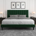 Allewie King Bed Frame with Velvet Upholstered Headboard