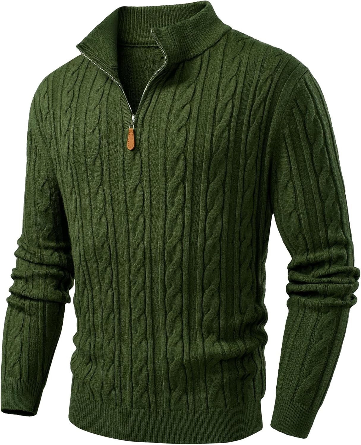 JMIERR Men's Quarter Zip Pullover Sweater for Casual Style