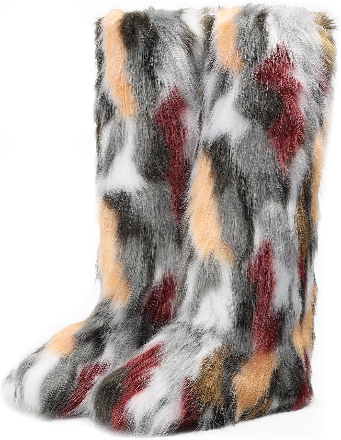 Valpeak Womens Faux Fur Boot Winter Fluffy Knee-High Boots