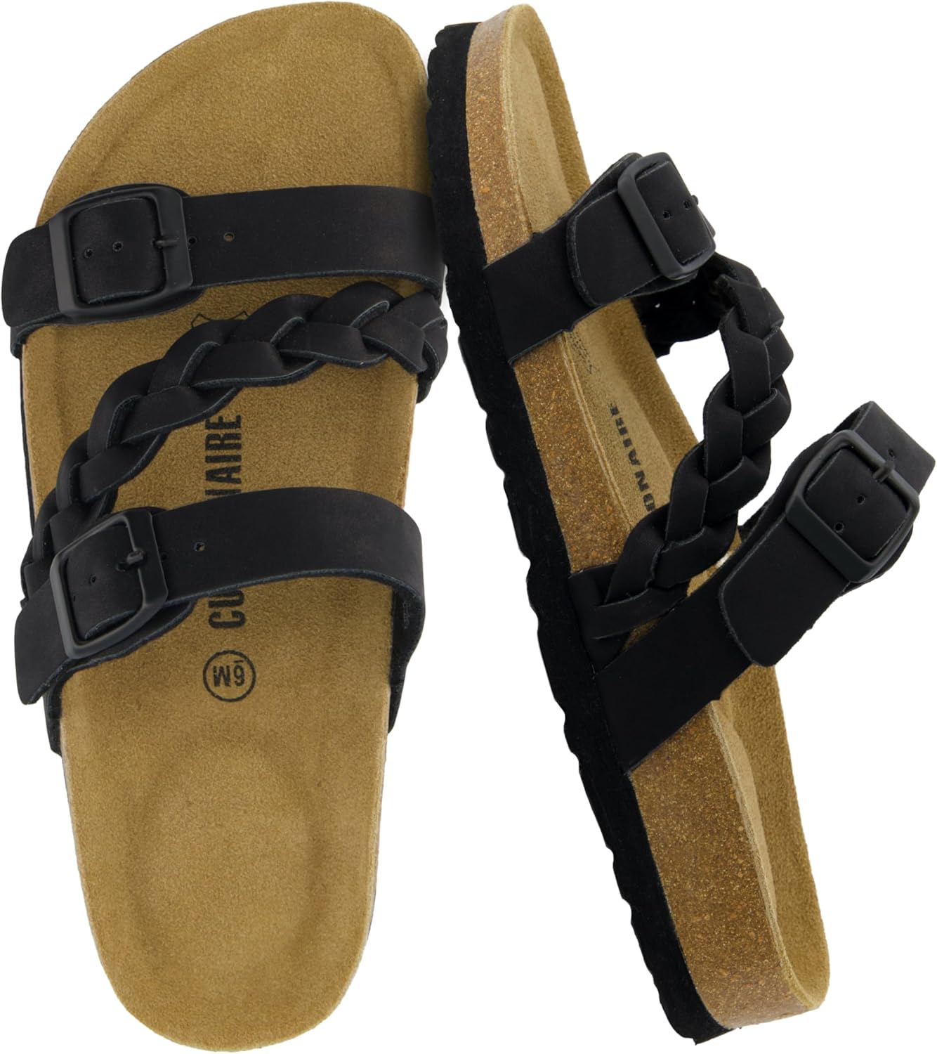 CUSHIONAIRE Women's Lizzy Cork Footbed Sandal for Comfort