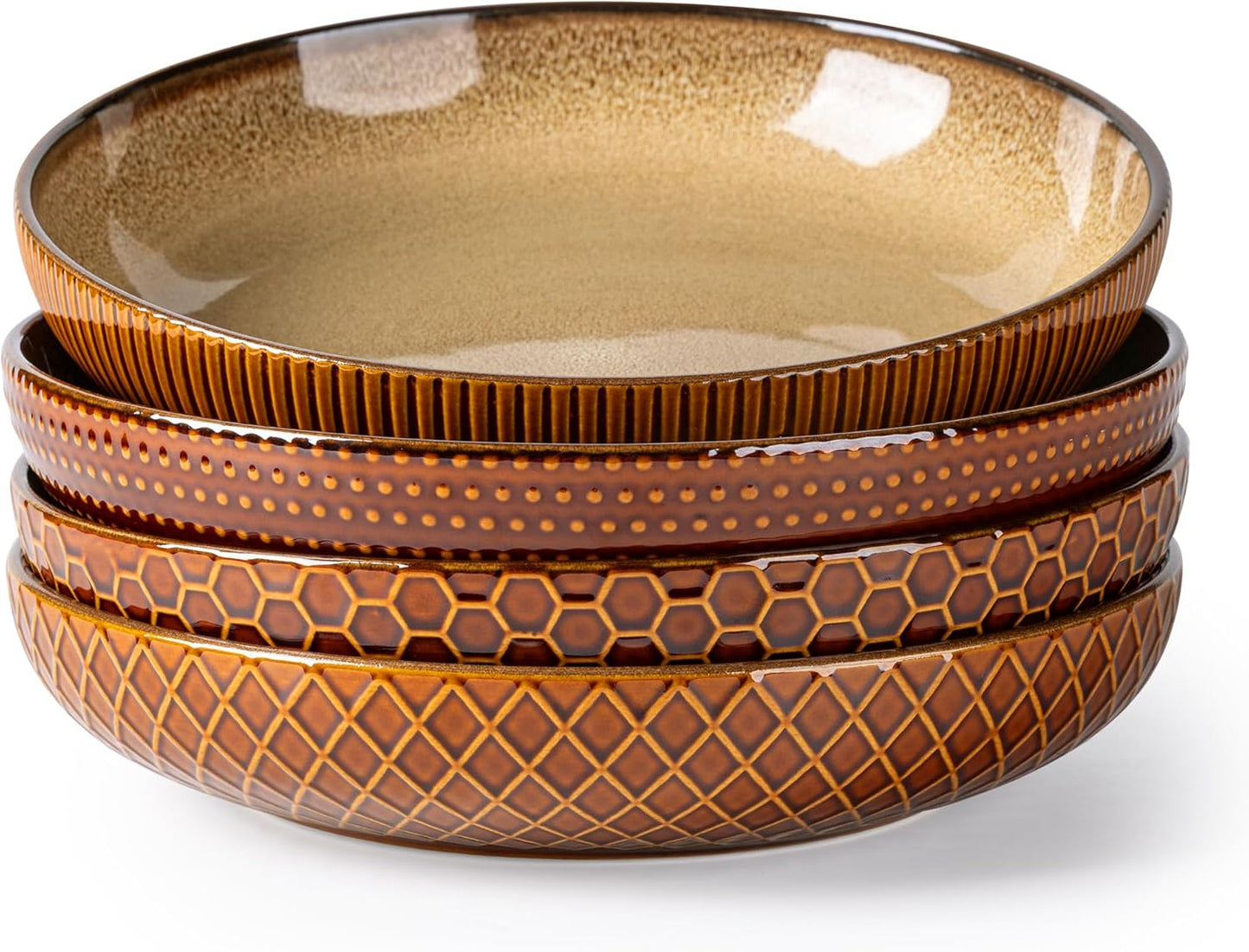 GBHOME 9.5ft' Large Pasta Bowls Set of 4 for Kitchen Use