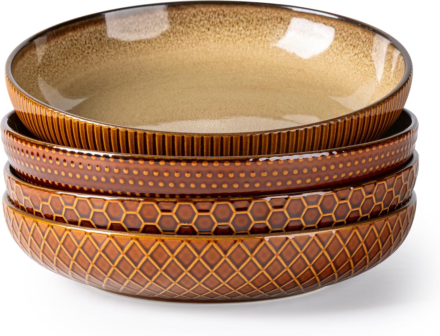 GBHOME 9.5ft' Large Pasta Bowls Set of 4 for Kitchen Use