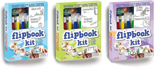 Creative Kids Flipbook Kit Bundle - Dinos, Frog & Butterfly, Rocket - 15% Off