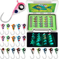 Tungsten Ice Fishing Jigs 20pcs/60pcs Glow-in-Dark 1/16oz - Fast Drop