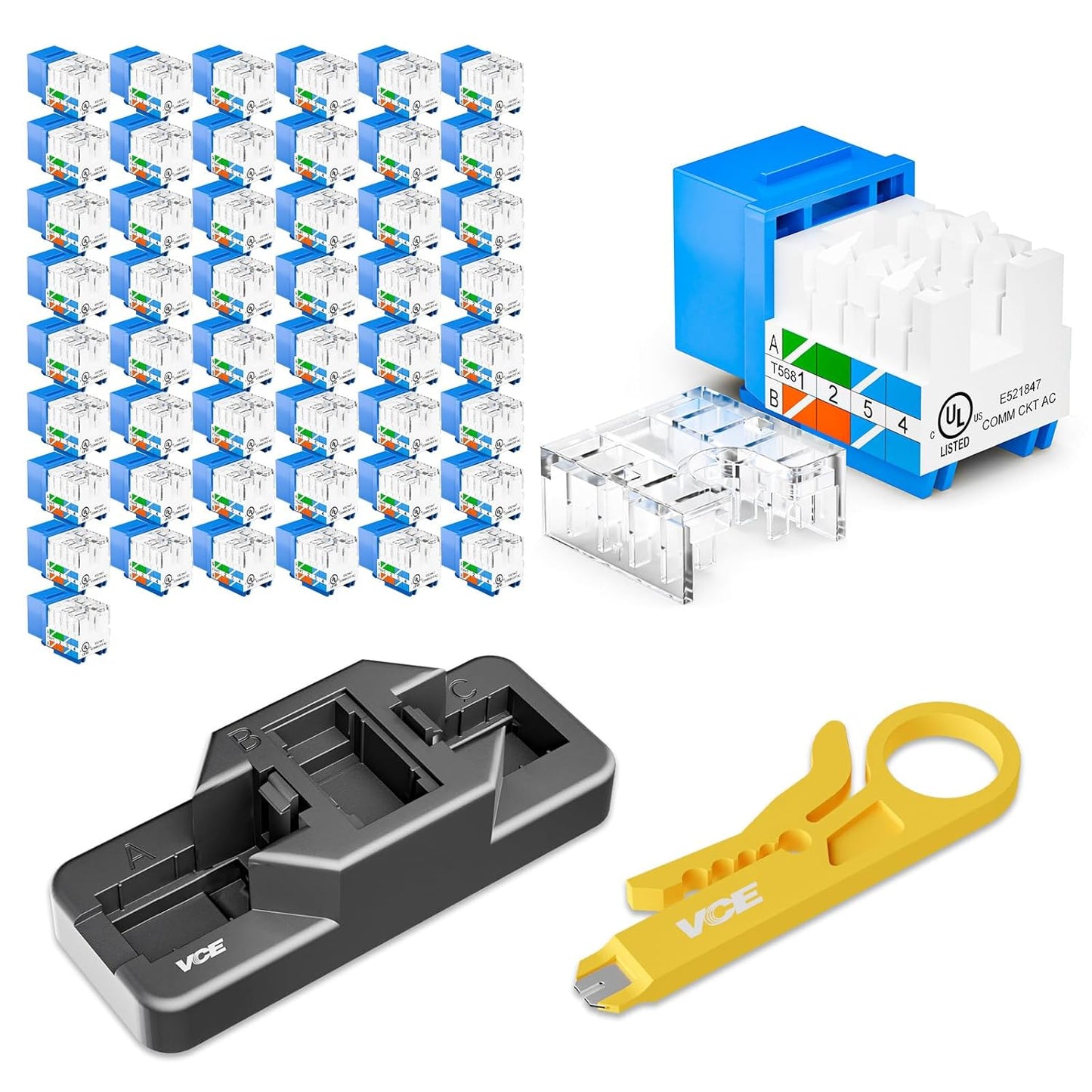 VCE RJ45 Cat6 Keystone Jacks for Reliable Home Networking