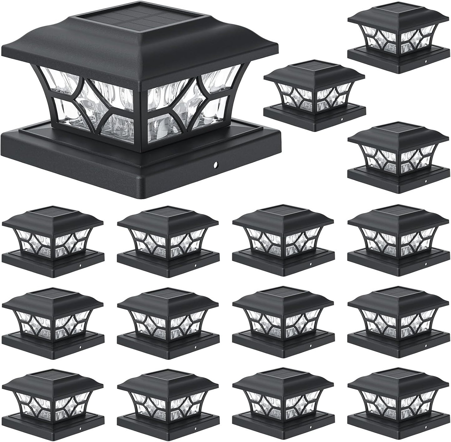APONUO Solar Post Cap Lights - 16 Pack for 4x4 5x5 6x6 Posts