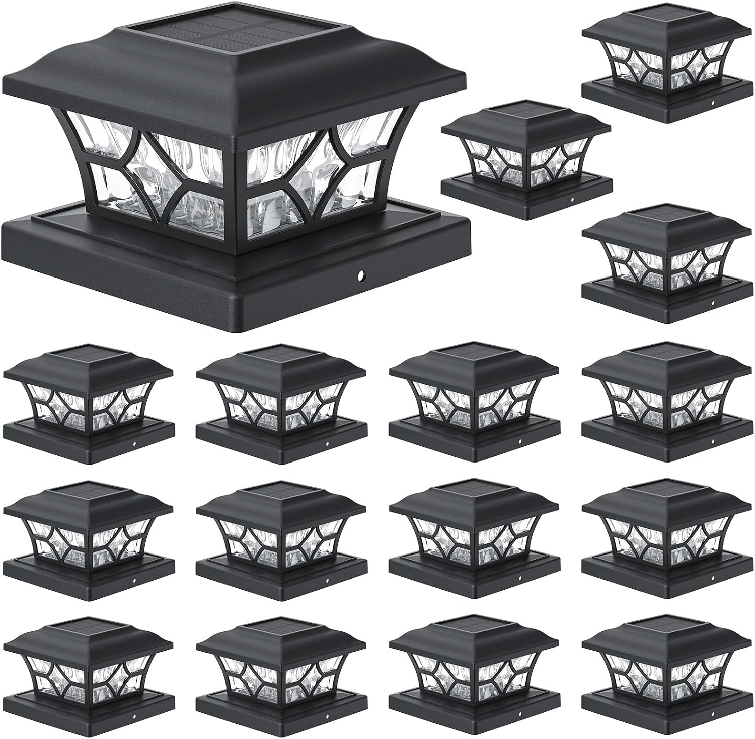 APONUO Solar Post Cap Lights - 16 Pack for 4x4 5x5 6x6 Posts