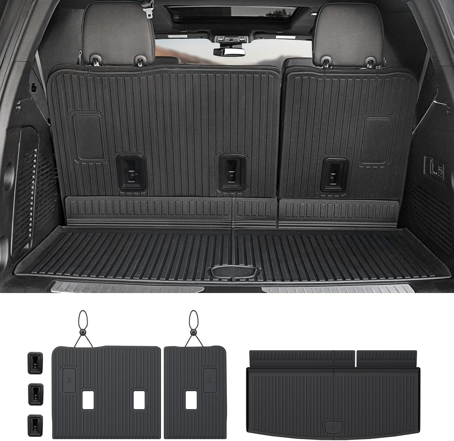 Cargo Mat Backrest Mats for 2021-2026 Chevy Tahoe Yukon