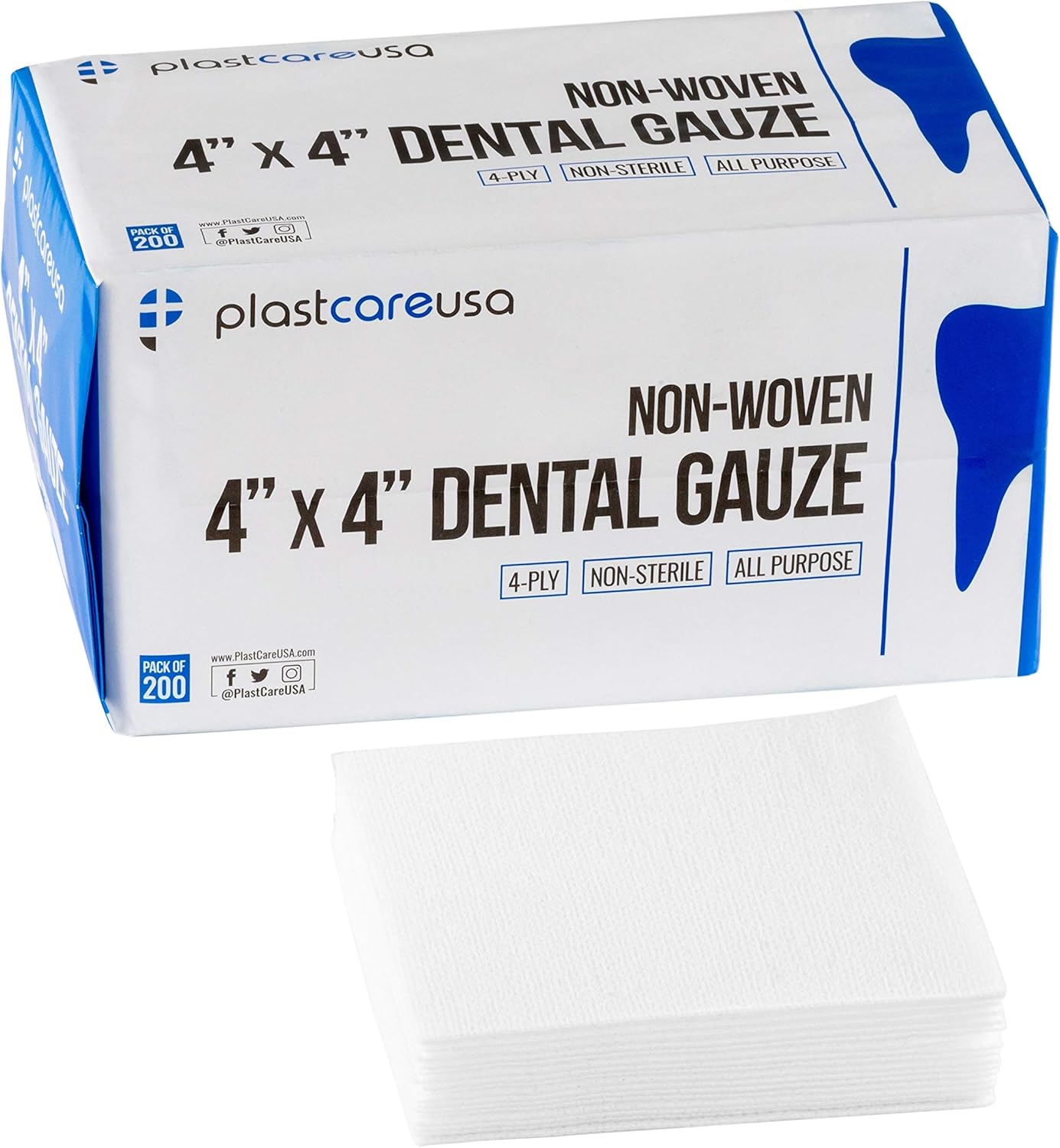 2000 Count 4x4 Gauze Pads - Soft Non Woven Medical Sponges