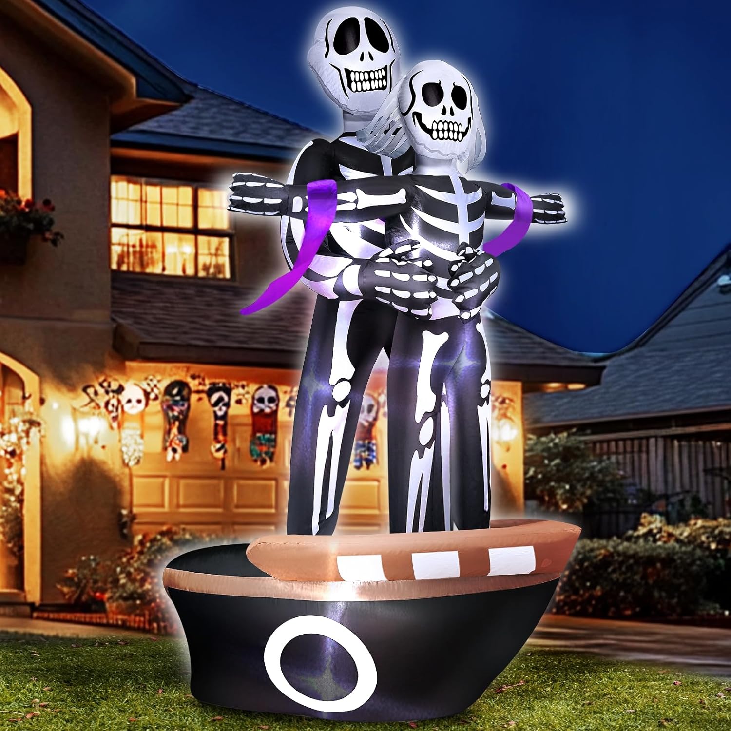 6 FT Halloween Skeleton Inflatables for Outdoor Decor and Fun