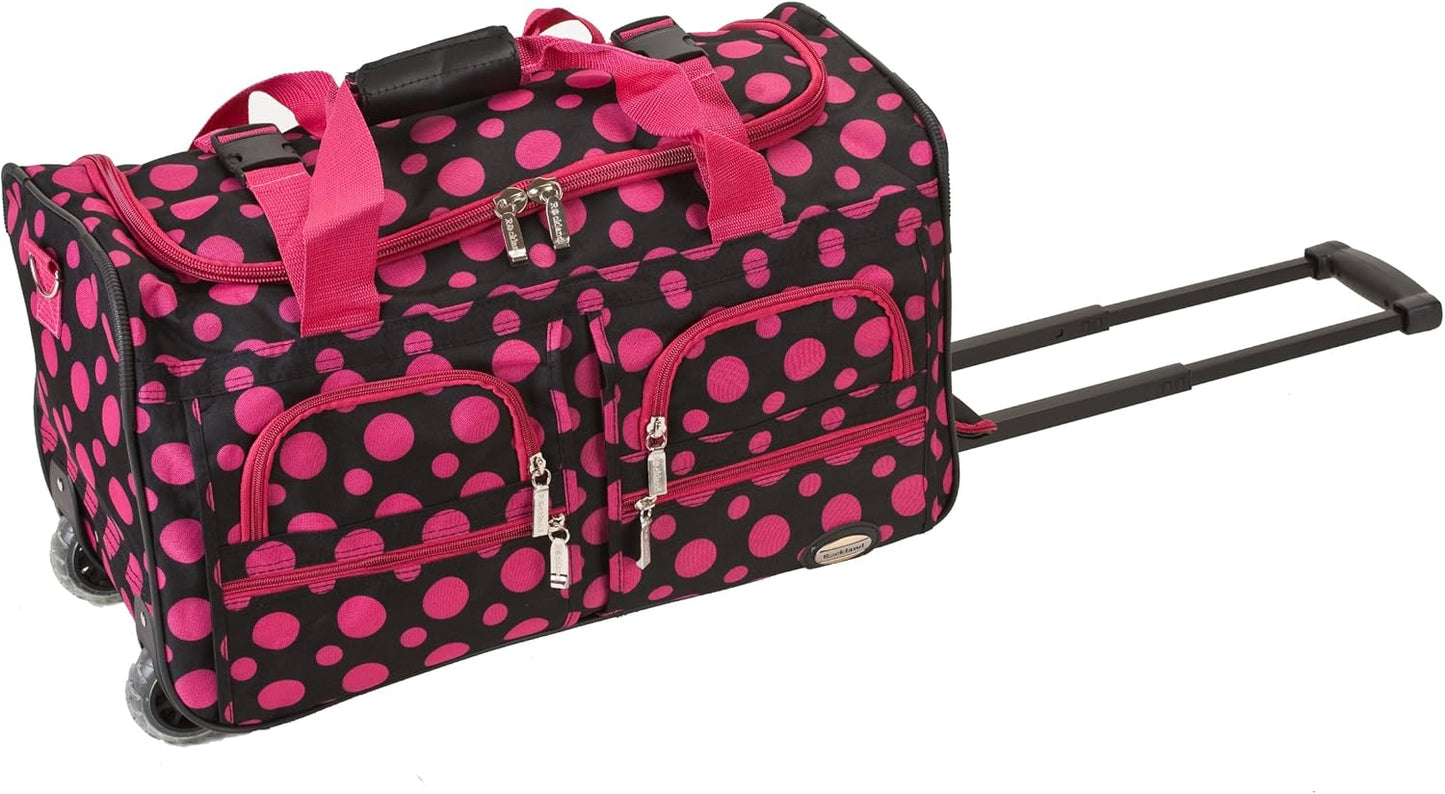 Rockland Rolling Duffel Bag with Extra Large Wheels and Pockets
