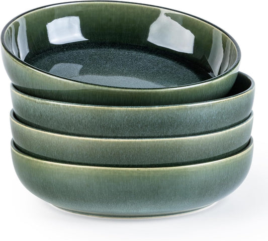 GBHOME 8.75ft' Large Ceramic Pasta Bowls Set of 4 for Kitchen