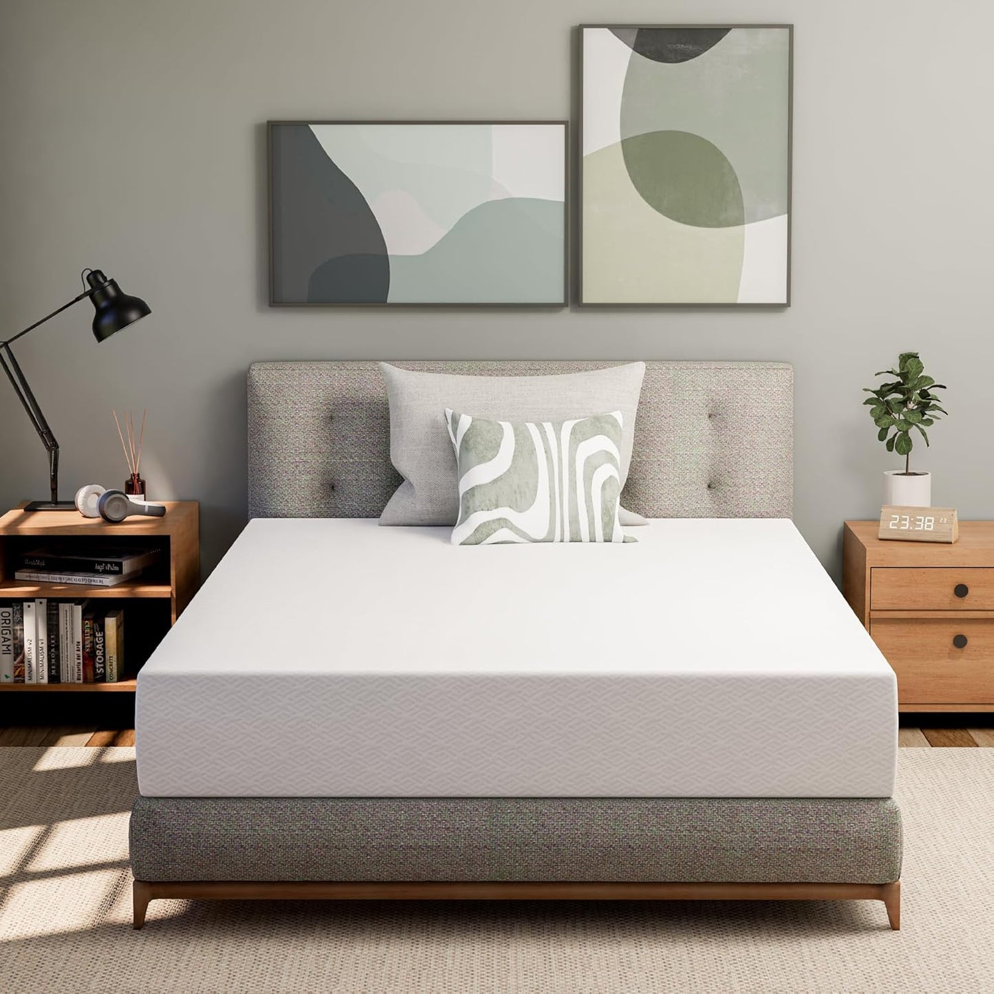 10 Inch Full Green Tea Cooling Gel Memory Foam Mattress for Comfort