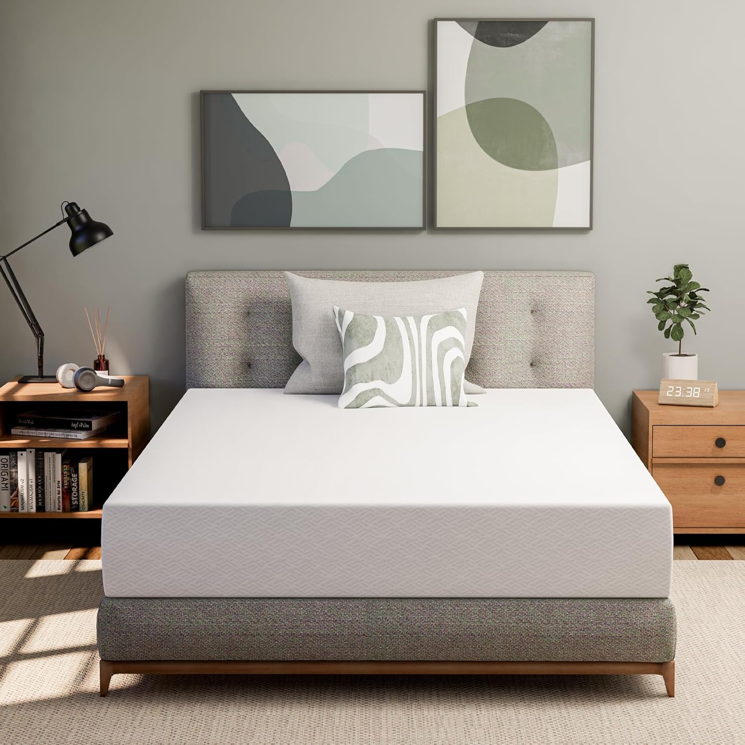 10 Inch Full Green Tea Cooling Gel Memory Foam Mattress for Comfort