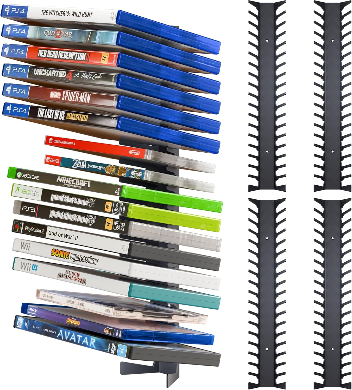 Funturbo Video Game Storage Wall Mount Case Holder for PS Xbox