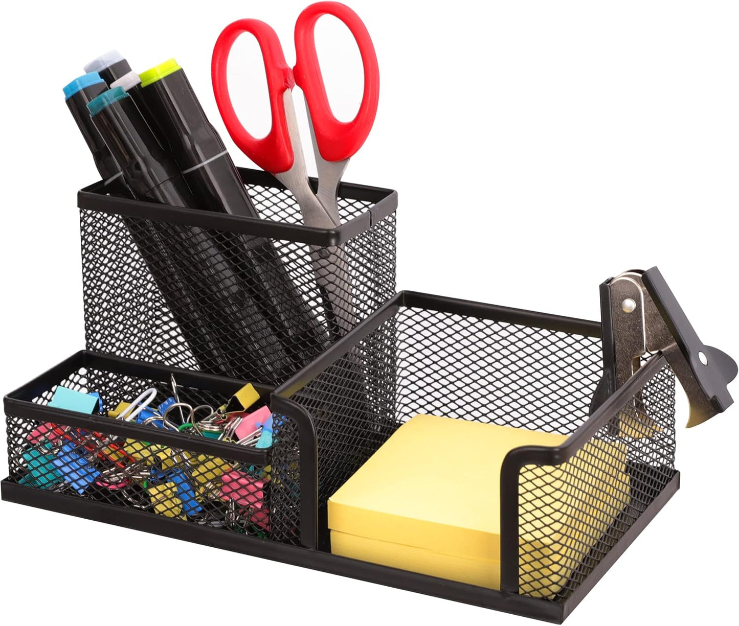 Ludato Mesh Desk Organizer - 3 Compartments for Stylish Office Storage