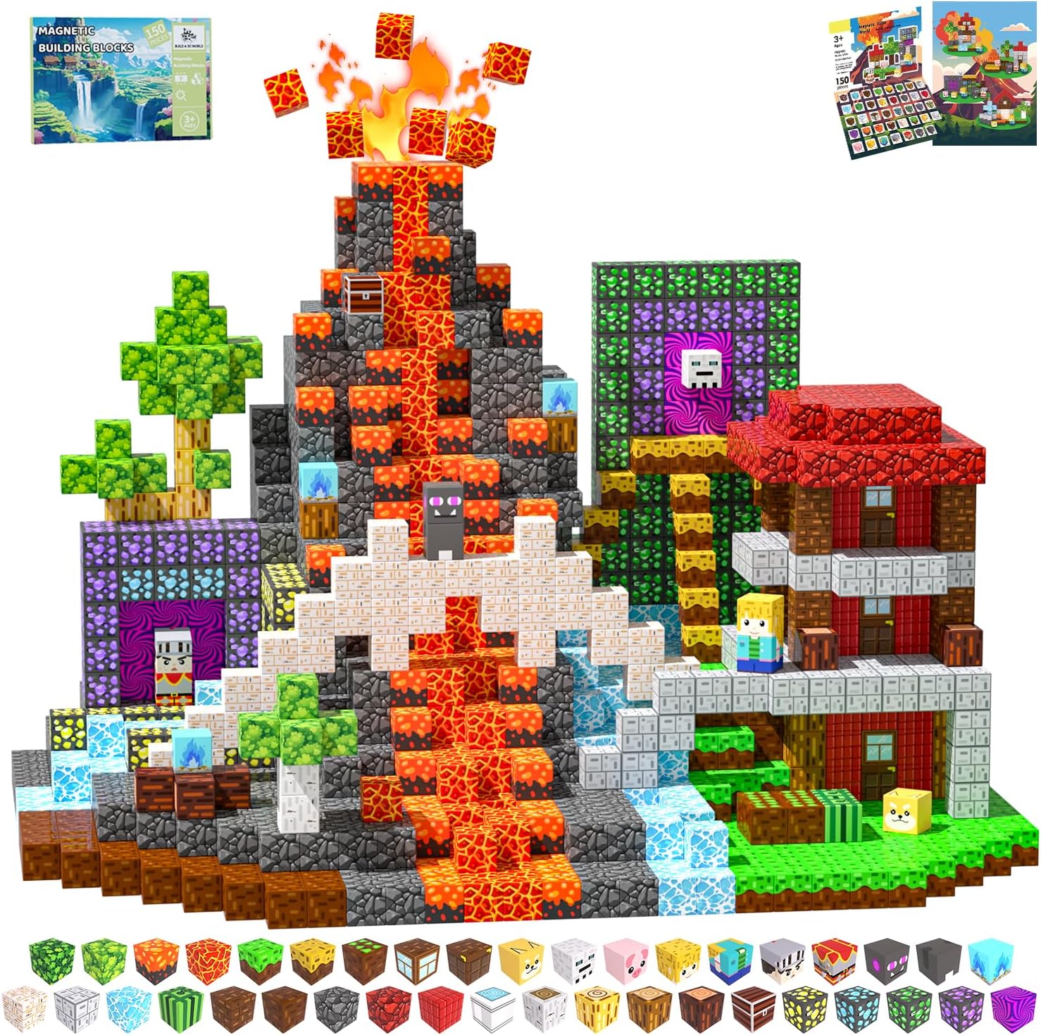 Magnetic Blocks 150PCS Building Set for Creative Kids Play